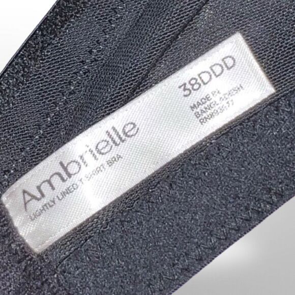 Plus Size Ambrielle Black Lightly Lined Wired Bra Size 38DDD - Picture 5 of 6